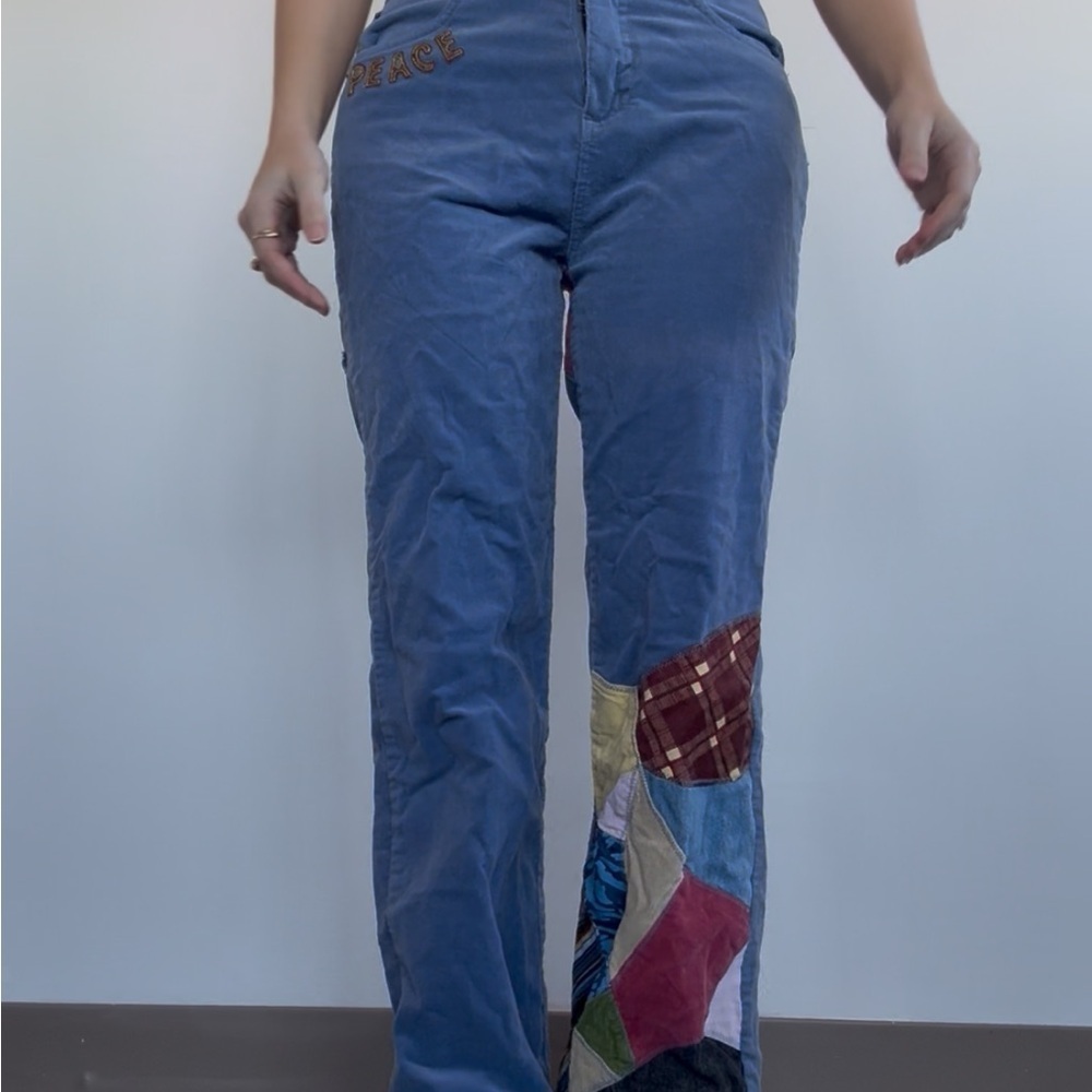 Vintage Patchwork Mary-Kate&Ashley Blue Women's Trousers